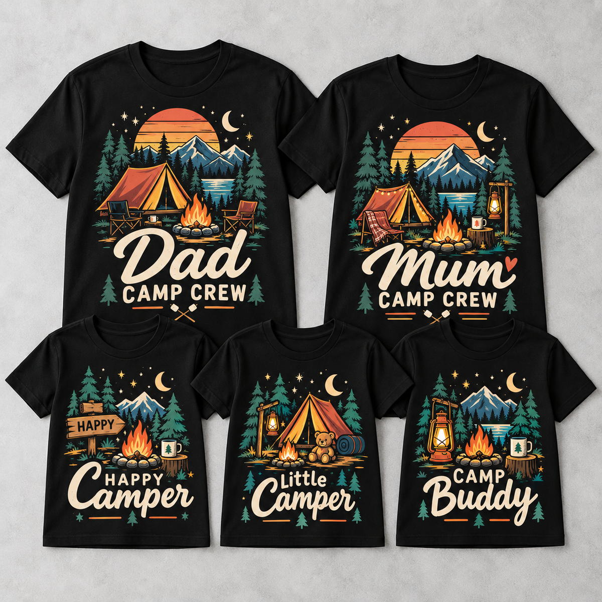 Family Camp Crew matching T-shirts