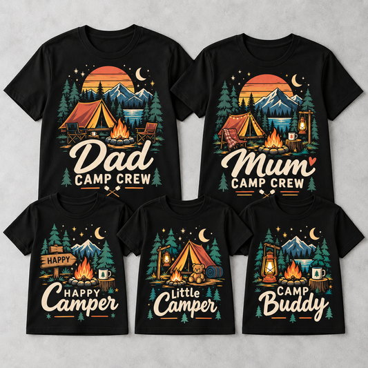 Family Camp Crew matching T-shirts