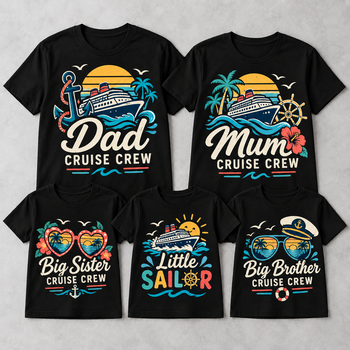 Family Cruise Crew matching T-shirts
