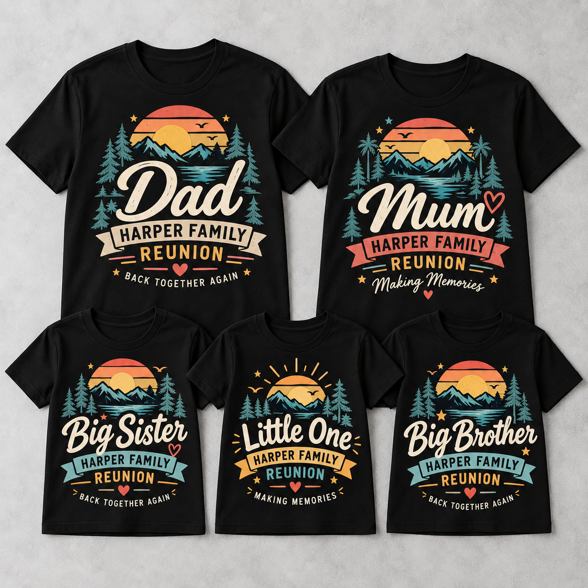 Personalised Family Reunion matching T-shirts