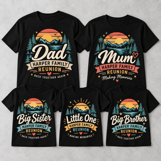 Personalised Family Reunion matching T-shirts