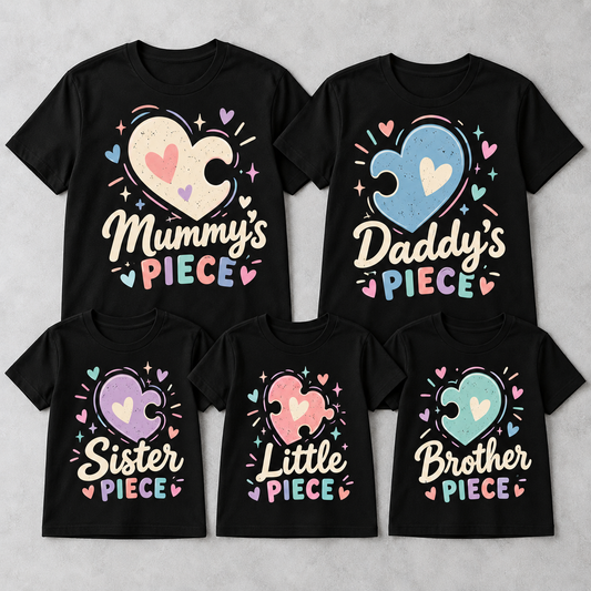 Puzzle Piece Family matching T-shirts