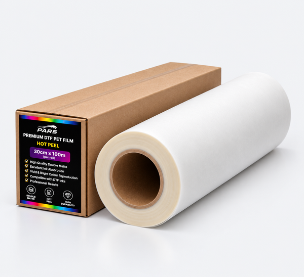 Pars Premium TRUE Hot Peel DTF Film – 30cm × 100m
